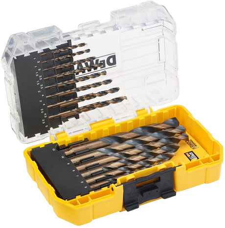 Dewalt dt70729-qz black gold metaalborenset - 23-delig - hss-g - split point 135° - in toughcase - voor metaal, hout en kunststof
