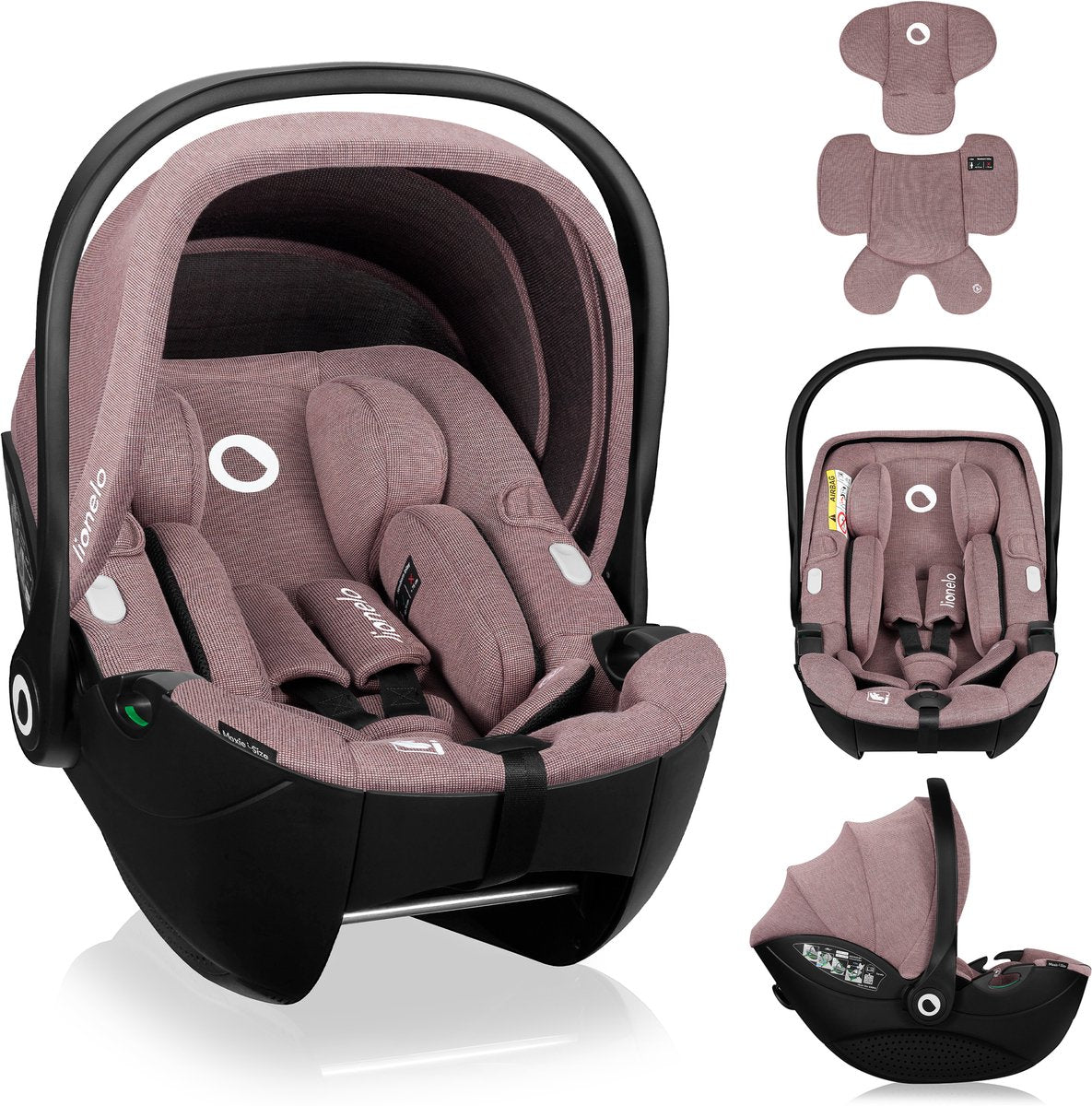 Lionelo moxie i-size - autostoel draagstoel vanaf geboorte - 40-87 cm - achterwaarts gericht (rwf) - bamboe stof - dri-seat - lichtgewicht 4,3 kg - isofix compatibel - memory foam - magnetische gordels - zonnekap - verstelbare hoofdsteun