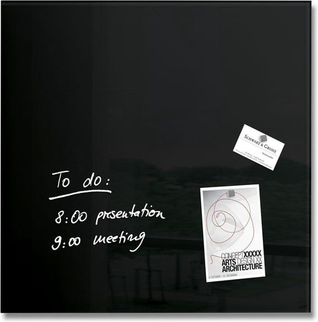 Sigel glasmagneetbord - artverum - 48x48cm - zwart - si-gl110