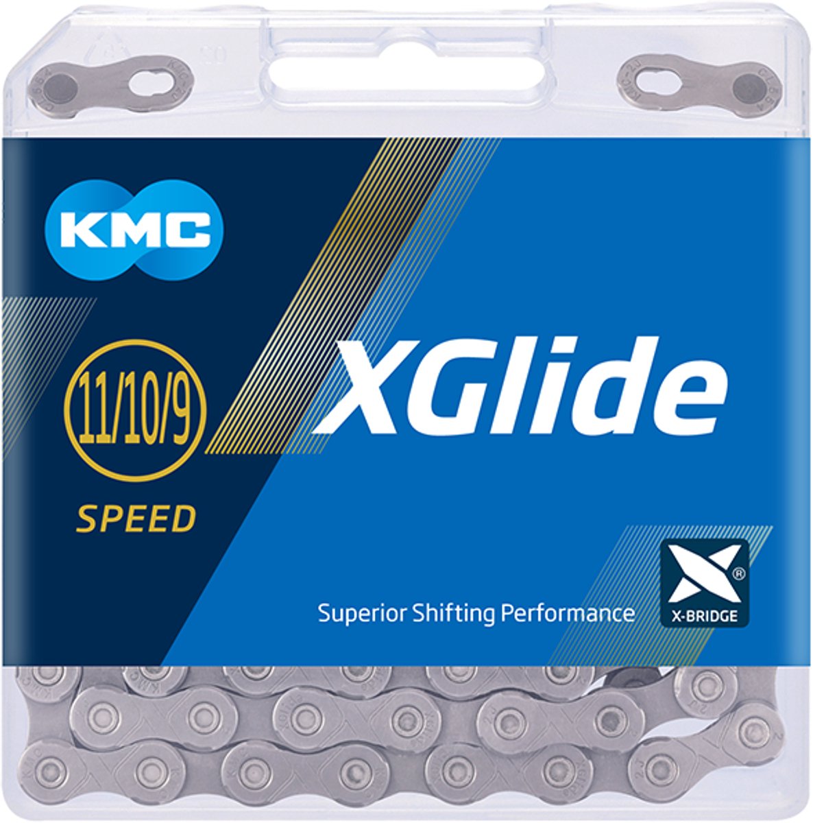Kmc x-glide ept cues ketting zilver 126 links 11s