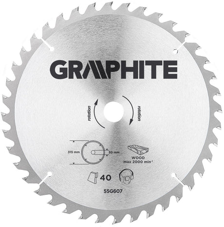Graphite serie - widia cirkelzaagblad - 315mm - 40 tanden
