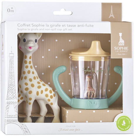 Sophie de giraf gift set – en lekvrije beker met mascotte – babycadeau set
