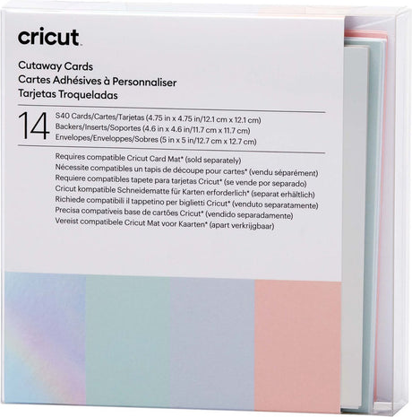 Cricut cut-away cards pastel r40 kaartenset tulpenblauw, poeder