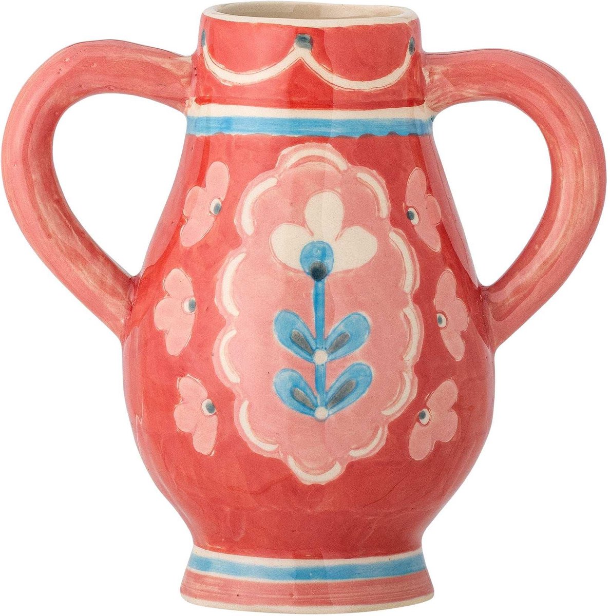 Bloomingville vaas aardewerk rood odina 15cm