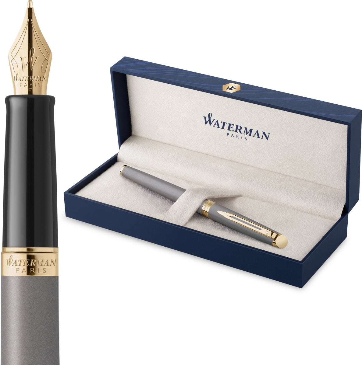 Waterman hémisphère vulpen | de subtiele versie | steengrijs | roestvrijstalen medium penpunt | met geschenkdoos