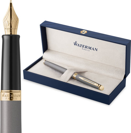Waterman hémisphère vulpen | de subtiele versie | steengrijs | roestvrijstalen medium penpunt | met geschenkdoos