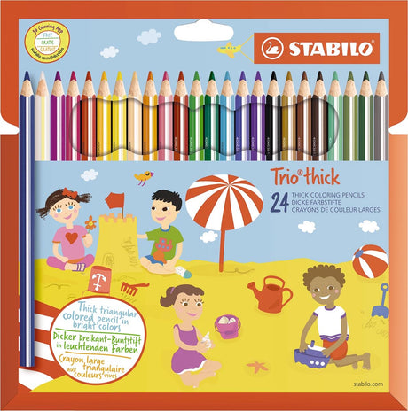 Stabilo kleurpotloden 203 trio dik assorti blister à 24 stuks