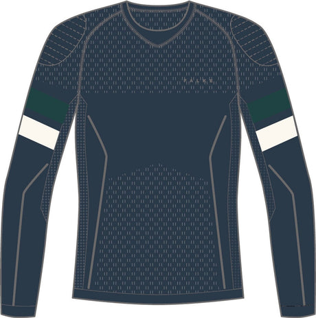 Falke maximum warm round neck sneldrogend functioneel materiaal functioneel shirt met lange mouwen heren blauw - maat xxl