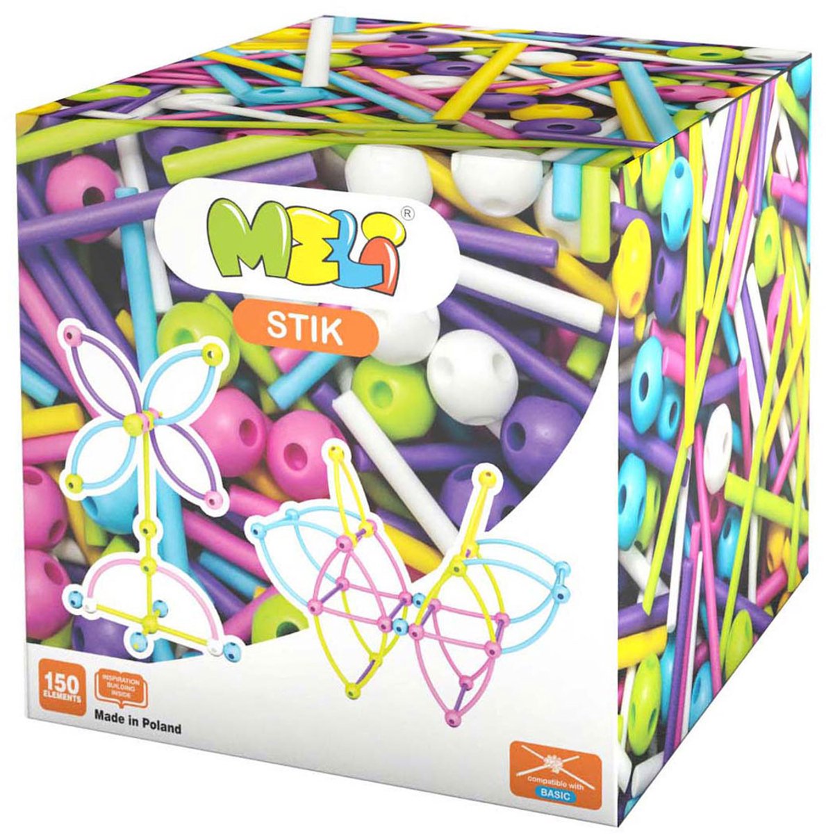 Meli bouwset roze 150 stuks - creatief constructiespeelgoed voor kinderen.