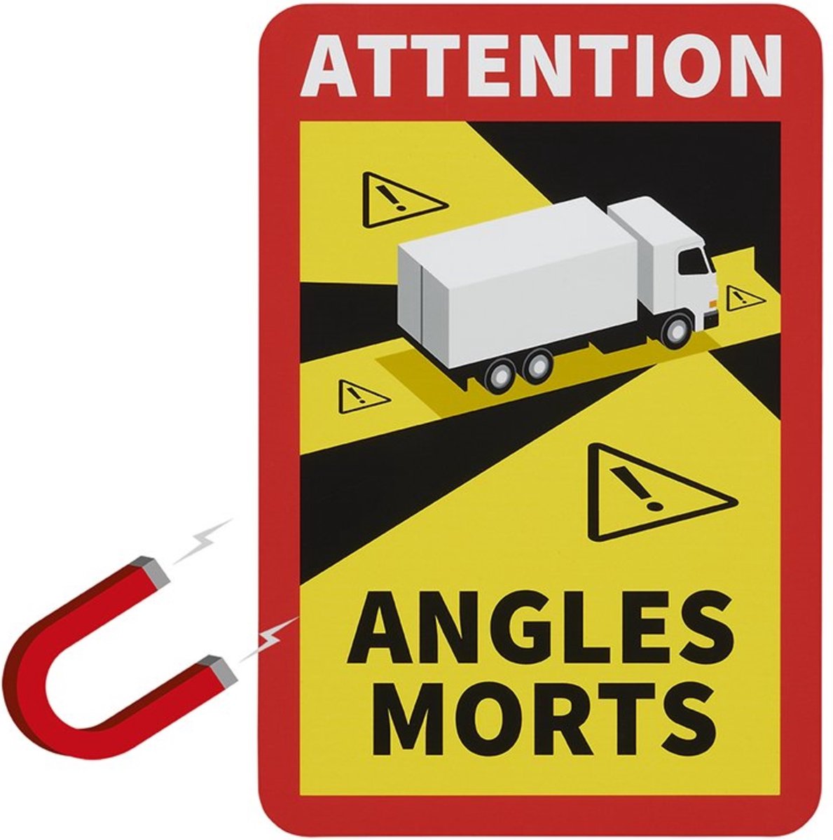 Proplus magneetsticker - dode hoek waarschuwing - 17 x 25 cm - uv en weersbestendig