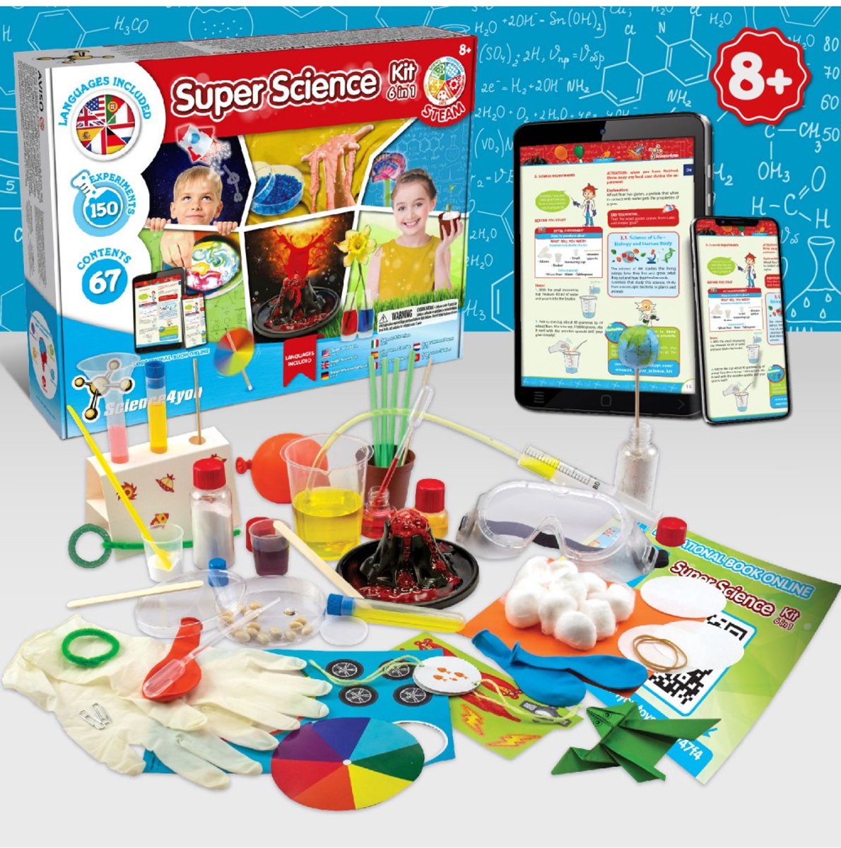 Science 4 you science4you - super science kit - 6 in 1 - experimenteerset