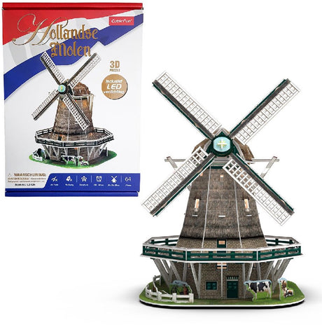 Cubic fun - 3d puzzel molen - led verlichting