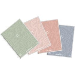Aurora schrift a5 lijn 120blz 80gr spiraal assorti