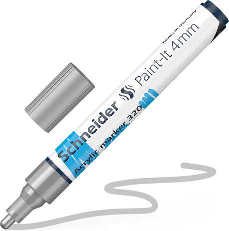Schneider schrijfwaren schneider acrylmarker - paint-it 320 - 4mm - zilver - s-120254