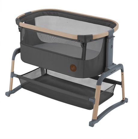 Maxi-cosi iora air co-sleeper - beyond graphite - 100% gerecyclede stoffen - schommelfunctie - ademende stoffen - dik matras