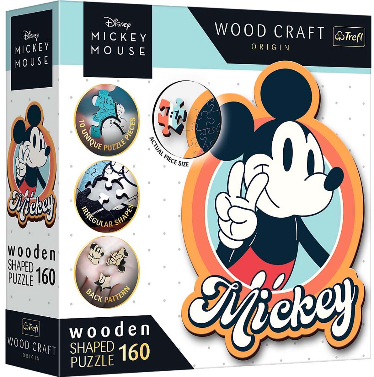 Trefl houten puzzel - retro mickey mouse - 160 stukjes - disney friends fsc.