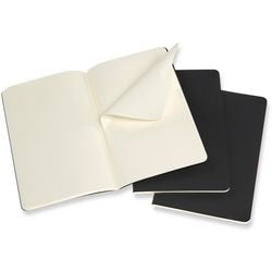 Moleskine notitieboek l zwart pak van 3 stuks
