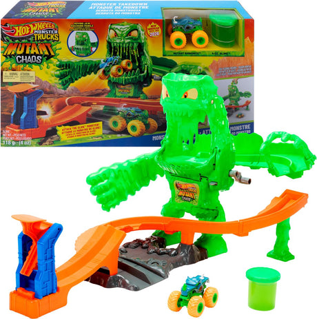 Ottosimon hot wheels monstertrucks versla het gemuteerde monster - speelset met speelgoedauto en slime