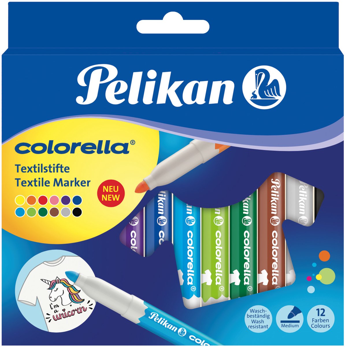 Herlitz pelikaan – textiel markers – 12 kleuren – handig in gebruik