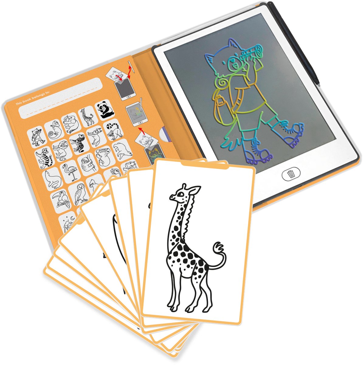 Kidywolf kidydraw mini tekentablet - dieren thema - educatief - 4+ jaar