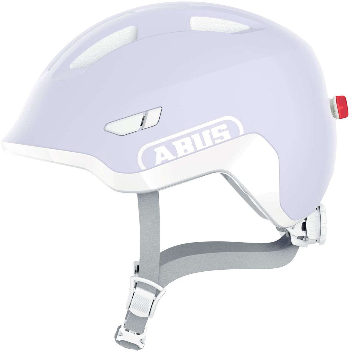 Abus kinderhelm smiley 3.0 ace led - fietshelm met licht - diepe pasvorm ruimte voor een vlecht - voor meisjes en jongens - pure lavender, maat s