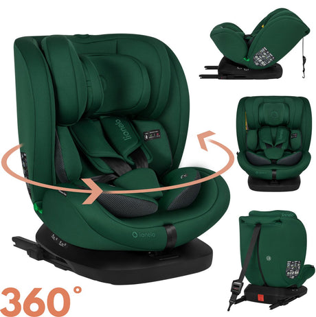 Lionelo bastiaan 4in1 - autostoel isofix 360° draaibaar - van geboorte tot 12 jaar (40-150 cm groep 0 1 2 3) - rwf fwf - memory foam - sideprotect - volledig verstelbaar - comfortabele brede zitting - autostoeltje i-size