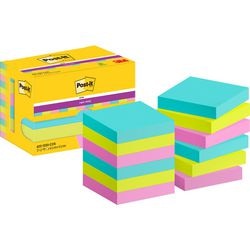 Post-it super sticky super sticky notes post-it 622-12ss-cos 47.6x47.6 mm effen groen, roze, turkoois