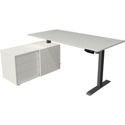 Zit-sta-bureau kerkmann 10216611 melamine, staal antraciet, lichtgrijs