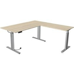 Zit-sta-bureau kerkmann 10234250 spaanplaat lichtbruin, zilver