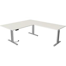 Zit-sta-bureau kerkmann 10235510 spaanplaat wit, zilver
