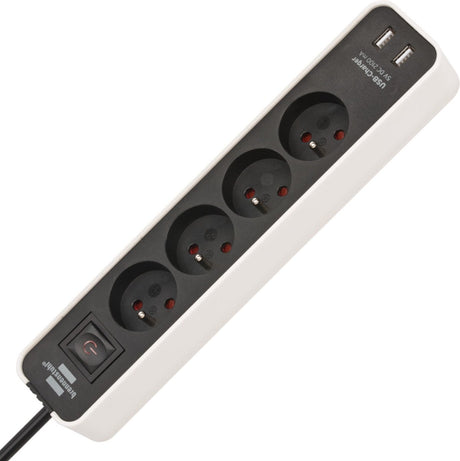 Brennenstuhl ecolor stekkerdoos met usb 4-voudig 1,5m h05vv-f3g1,5 wit zwart