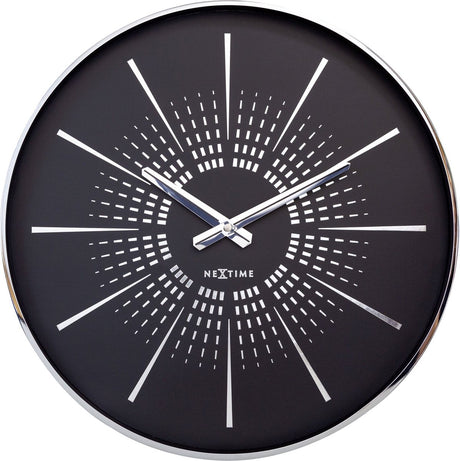 Nextime excentric – stille wandklok – 40 cm – metaal – zwart