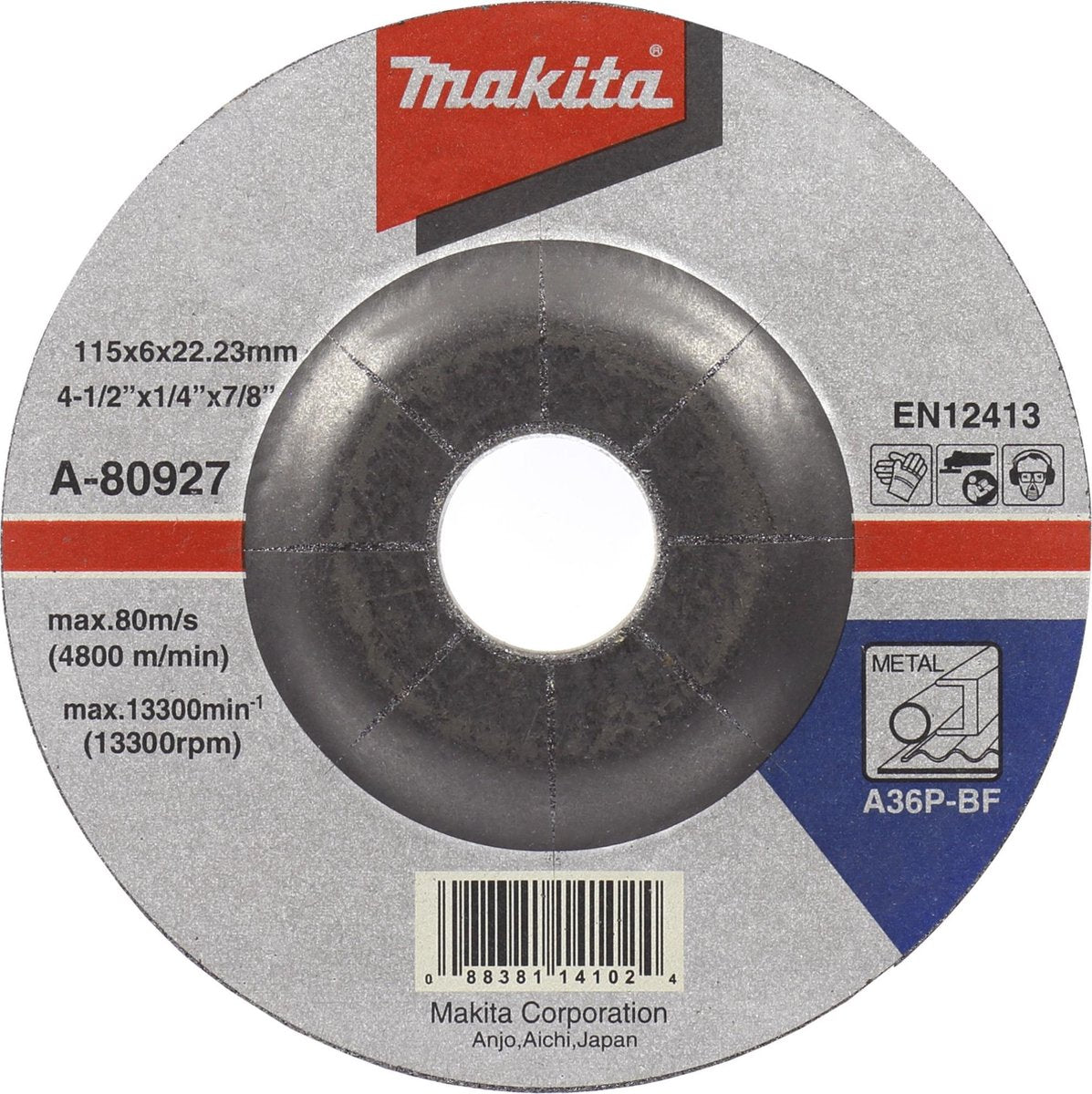 Makita accessoires makita afbraamschijf 230x6,0mm metaal - a-80955