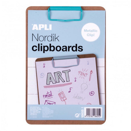 Apli kids klembord hout a5 blauw - stevig schrijfplankje voor kinderen.