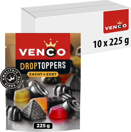 Venco droptoppers zacht zoet zak (10x 225gr)
