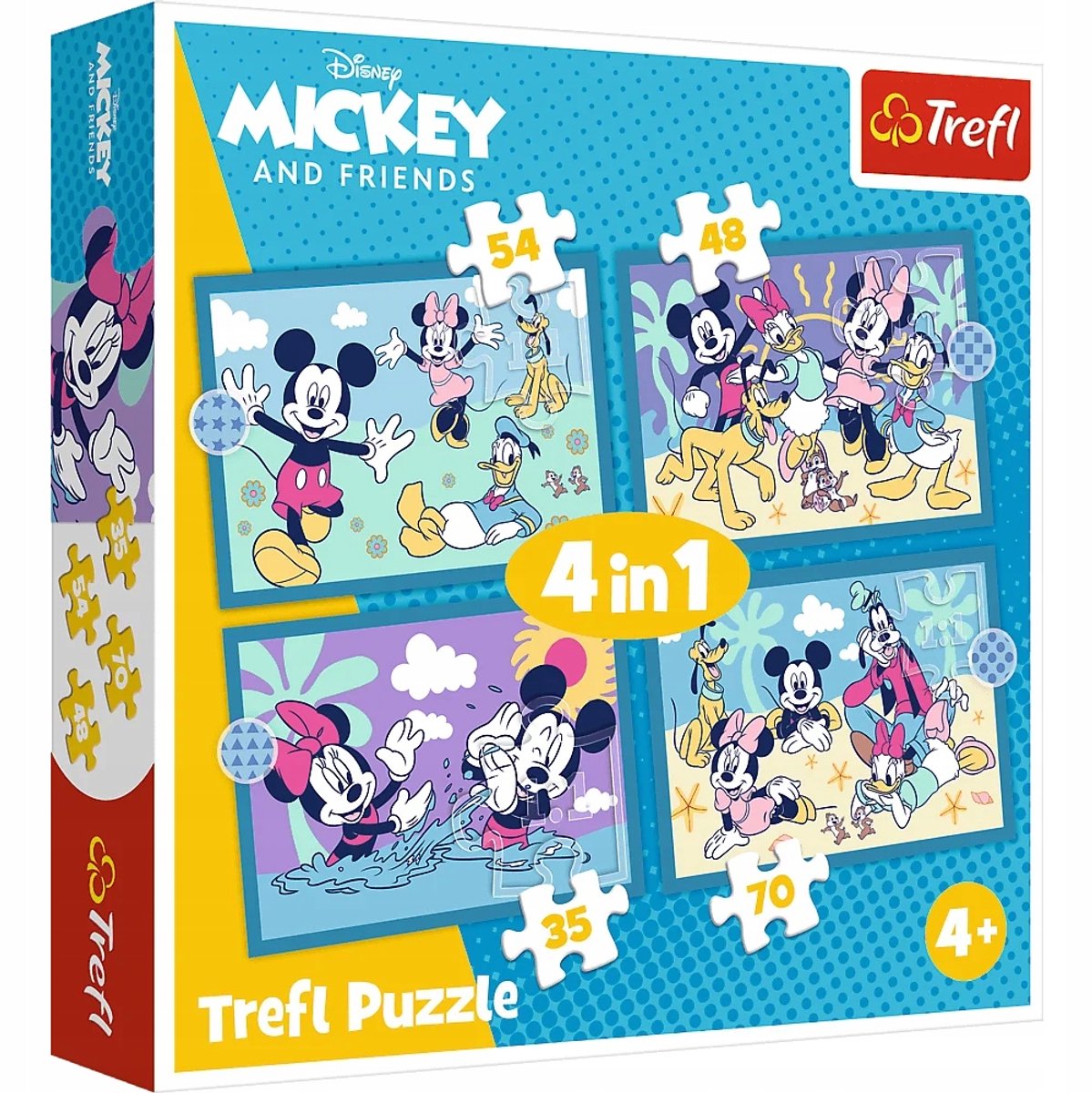Trefl 4-in-1 mickey mouse puzzels - spel en plezier voor kinderen