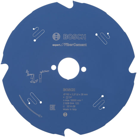 Bosch cirkelzaagblad fiber cement - 190 x 30 x 2,2 mm - t4 - 2608644125
