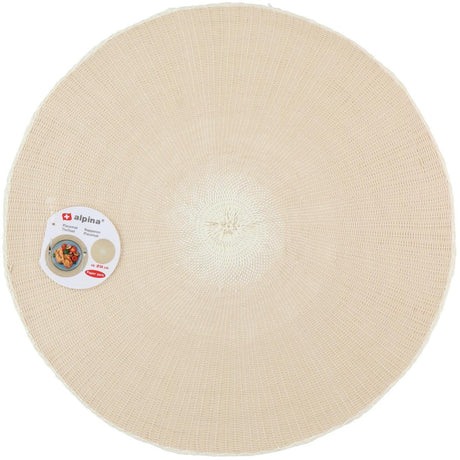 Alpina ronde placemat 38 cm - gevlochten placemat - papiergaren - tafelonderlegger - beige