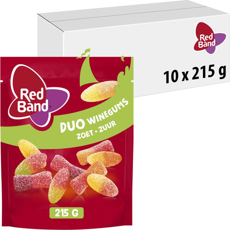 Red band duo winegums zoet zuur zak (10x 215g)