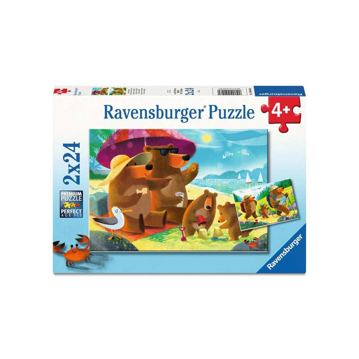 Ravensburger puzzel bear family vacations - legpuzzel - 2x24 stukjes