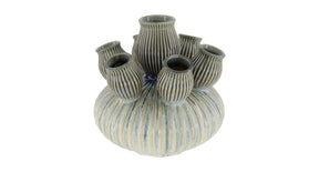 Vase ceramic 25x25x25cm white grey