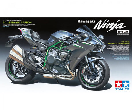 Tamiya modelbouwpakket auto - 14136 kawasaki ninja h2 carbon plastic - 1:12 - modelbouw