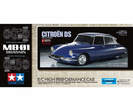 Tamiya modelbouwpakket militaire voertuigen - 58734 rc citroën ds - mb-01 met certificaat rc plastic - 1:10 - modelbouw
