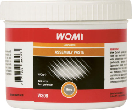 Womi montagevet w306 – 450 g – grijs – drukbestendig corrosiewerend – voor zware belasting – professioneel montagevet