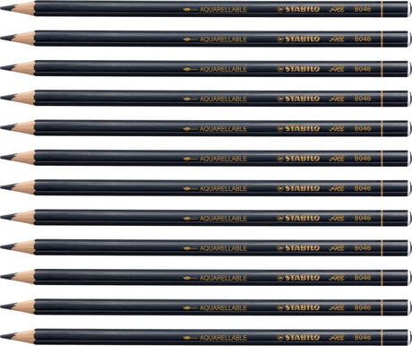 Stabilo all - speciaal kleurpotlood - zwart - schrijft op vrijwel alle gladde oppervlakken - doos 12 stuks