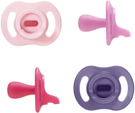 Tommee tippee ultra-light stayput fopspeen - 18-36 maanden - set van 4 - silicone fopspeen uit één stuk - roze multi
