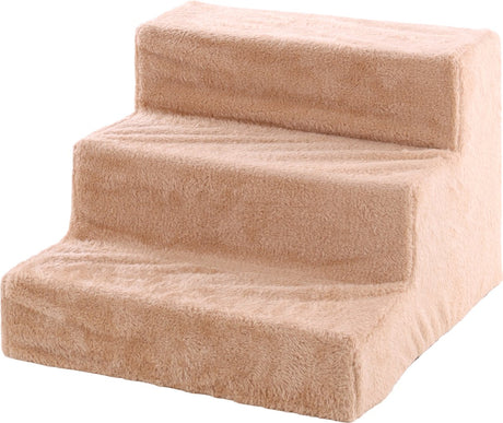 Flamingo hondentrap – easy step – honden trap – opstap hond – hondentrap 3 treden – 41x43x30 cm – beige