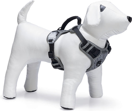 Beeztees safety gear parinca premium y-tuig - hondentuig - led - nylon - zwart - 40-61 cm x 20 mm