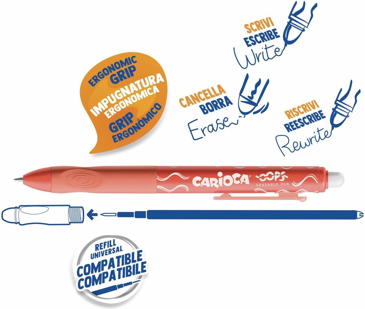 3521 pen carioca oops rood 0,7 mm (12 stuks)