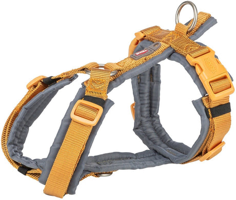 Trixie - hondentuig - premium - trekking - curry geel grafiet grijs - 53-64x2 cm